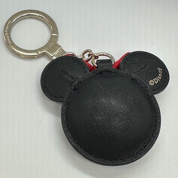 Kate Spade Disney Minnie Mouse Keychain Key Ring Mickey Ears Bow Bag Charm - Picture 2 of 4